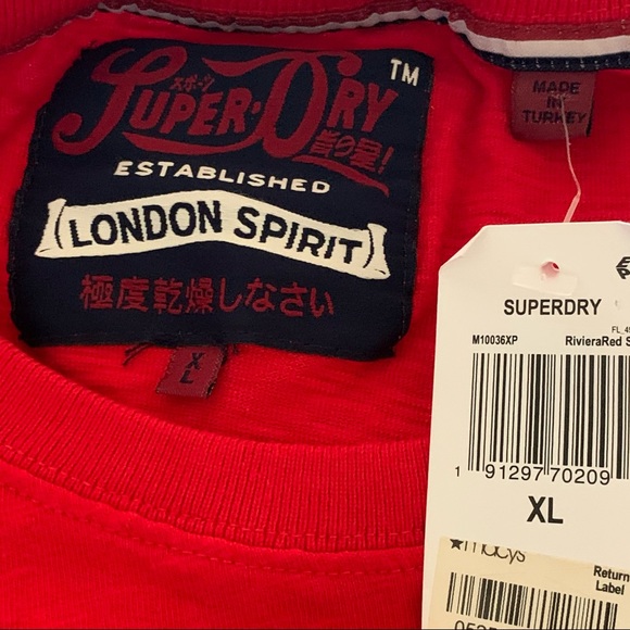 Superdry Japan Athletic Red Short Sleeve T Shirt - Picture 7 of 8
